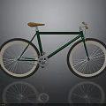 Stylish Green Bicycle With Brown Saddle And Beige Wheels Classic Design