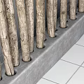 Modern Decorative Stone Container With Natural Wooden Sticks Arranged Vertically