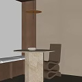 Middle Ancient Style Casual Table and Chair Marble Round Table 3d model