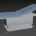 Adjustable Medical Examination Table With Blue Mattress And Stable White Base Structure 3d model