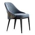 Modern Elegant Single Chair With Blue Velvet Upholstery Colorful Pattern Armrest And Black Wooden Legs