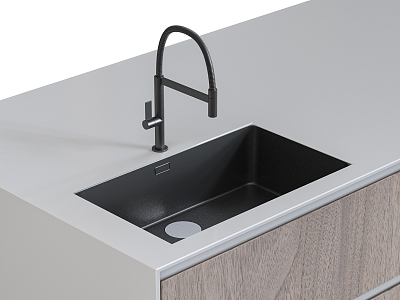 Modern sink vegetable basin embedded sink faucet 3d model