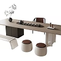 Tea Table and Chair Combination Tea Set Stool 3d model