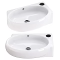 Sleek Modern White Ceramic Wash Basin With Oval Shape Single Faucet Hole And Smooth Surface