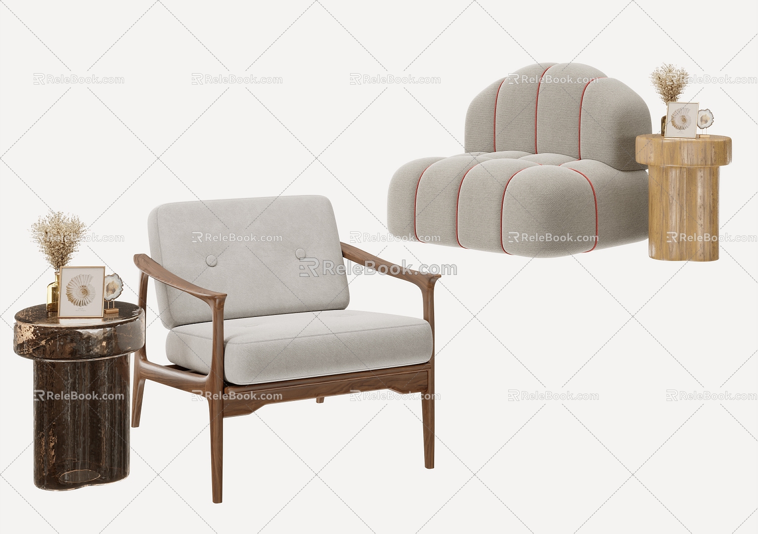 Modern Single Sofa Single Sofa Combination 3d model