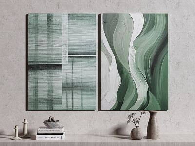 Quiet abstract painting decorative painting 3d model