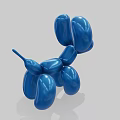 Blue Balloon Dog Sculpture with Shiny Surface and Playful Design