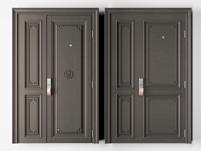 New Chinese style door 3d model