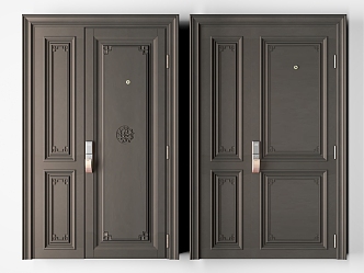 New Chinese style door 3d model