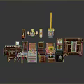 Classic Wooden Furniture Collection Including Tables Chairs Cabinets And Lighting Fixtures