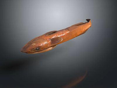 Copper Colored Fish Shaped Decorative Daily Living Necessity With Smooth Shiny Surface 3d model