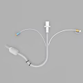 Medical Device Catheter With Blue And Yellow Tubes And Connecting Components