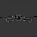 Advanced Gray Drone With Four Propellers Yellow Tip Blades And Camera System 3d model