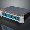 Computer Server Chassis With Silver Top Blue Front Panel Control Knobs And Ports