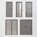 Modern Swing Doors With Various Textured Patterns And Single Double Panel Designs For Home Interior 3d model