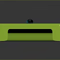 Green Paint Tray With Roller And Blue Handle Scraper For Home Painting