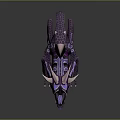 Game And Movie Fantasy Character Purple Pink Horned Mythical Beast With Long Tail And Patterns