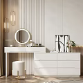 Makeup Table Makeup Stool Combination Cream Dressing Table 3d model