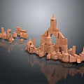 Modern Building Blocks Toy Building Blocks Toy Building Blocks Castle Wood Castle 3d model