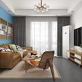 Modern Open Concept Dining Living Room Interior With Chandelier Dining Table And Sofa