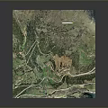 Detailed 3D Terrain Model Featuring Mountainous Area Vegetation Roads And Yellow Arrow Markers