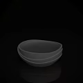 Modern White Oval Wash Basin With Sleek Surface And Layered Edges 3d model