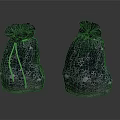 Two Black Patterned Fabric Drawstring Storage Bags For Daily Household Use