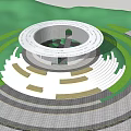 Modern Gallery Frame Wide View Ring Gallery Frame Step Round Paving 3d model