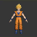 Dragon Ball Character Goku With Spiky Yellow Hair Orange Uniform Blue Wristbands And Boots