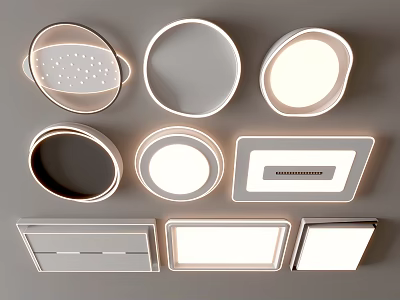 Modern Ceiling Lights With Various Shapes And Modern LED Lighting Designs 3d model
