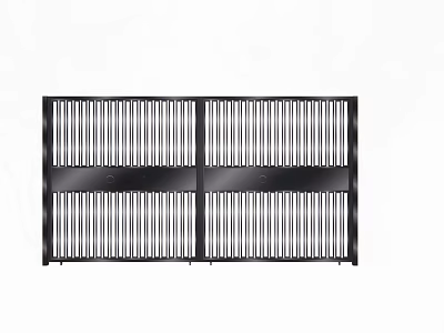 Modern Garden Gate Design With Vertical Slats And Double Panel For Landscape Entrance 3d model