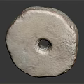 Stone Circular Disc With Central Hole And Rough Surface Texture 3d model