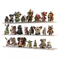 Diverse Toy Figurine Collection Featuring Animals Movie Characters Rocket Models And Teddy Bears On Shelves