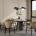 Modern HC28 Dining Table and Chair Combination 3d model