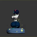 Character With Blue And Pink Hair On Cloud Base Water Droplets Stars Sunny Sonnyshine