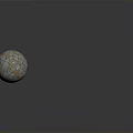 Wooden Stone Sphere and Square Slab with Textured Surface and Reflection on Gray Background