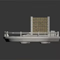 Miniature Circular Platform Model With Railing Woven Structure And Rotating Section