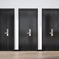 Various Modern Hinged Doors With Different Panel Designs For Home Interior 3d model