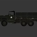 Military Functional Cargo Truck With Star Markings And Railed Bed