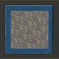 Colorful Natural Landscape Design With Purple Green Floral Patterns In Blue Square Frame