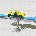Colorful Spring Playground Equipment With Yellow Blue Seats Spring Base For Kids Outdoor Fun