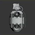 Tactical Hand Grenade With Metallic Body And Mechanical Military Weapon Design