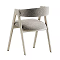 Modern Single Chair With Wooden Frame Soft Beige Fabric Seat And Comfortable Design