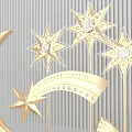 Golden Diamond Encrusted Art Installation Featuring Moon Stars Shooting Star And Bow