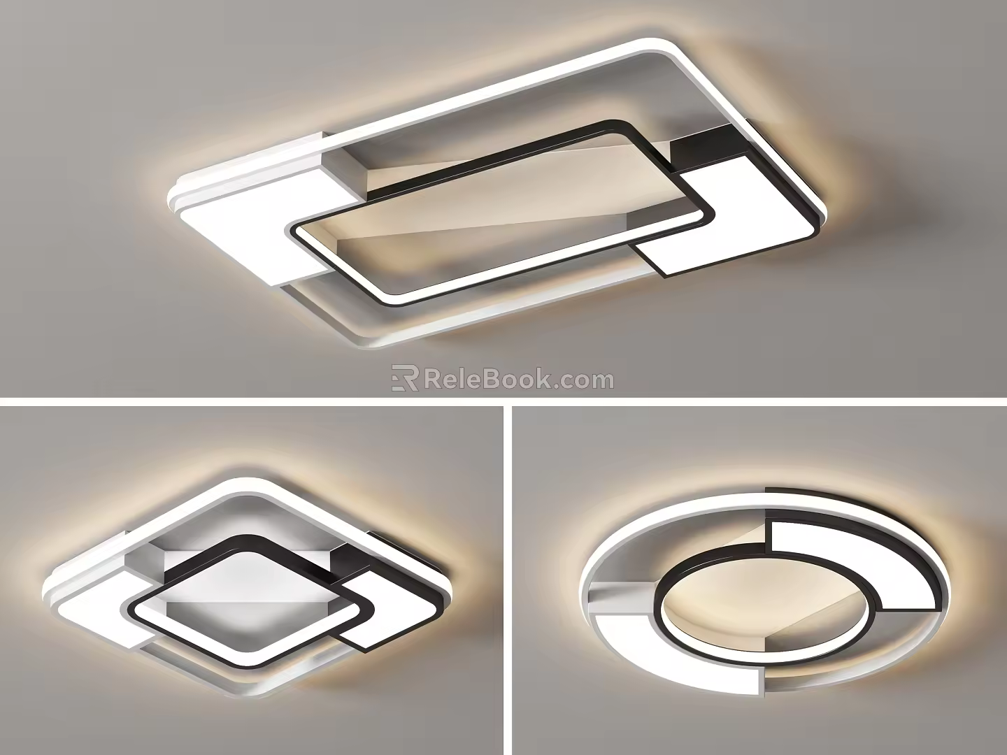 Simple atmosphere living room lamp ultra-thin minimalist ceiling lamp 2023 new lamp combination whole house set 3d model