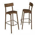 Log Bar Chair Bar Stool Backrest Bar Chair 3d model