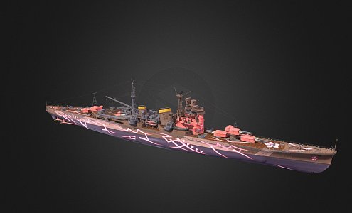 modern warship 3d model