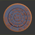 Military Vehicles Models on Circular Multi Layered Display Platform in Red Orange and Blue