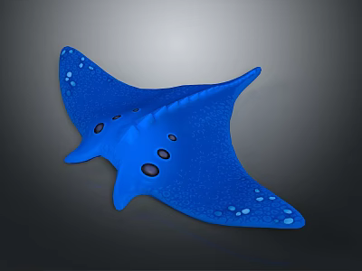 Vibrant Blue Spotted Manta Ray Marine Animal With Unique Ocean Features 3d model