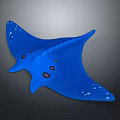 Vibrant Blue Spotted Manta Ray Marine Animal With Unique Ocean Features